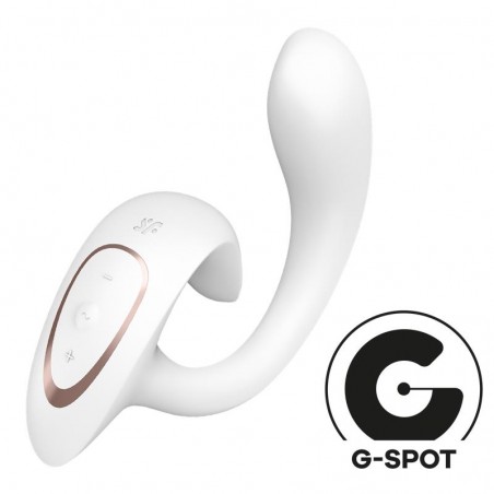 Rabbit Incurvé G For Goddess 1 Blanc - Flexible - Waterproof - Rechargeable - 16 cm / Ø 3,8 cm - Satisfyer
