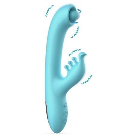 Rabbit Murly Turquoise - Boule Rotative - Stimulateur A Picots - Waterproof - Rechargeable - 12,5 cm / Ø 4 cm - Action