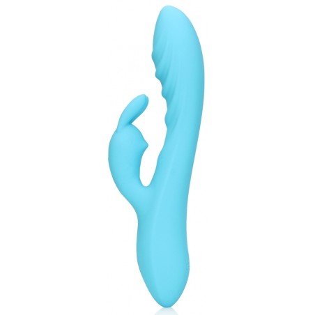 Rabbit Structuré Icy Bleu - Oreilles De Lapin - Waterproof - Rechargeable - 12 cm / Ø 3,4 cm - Loveline