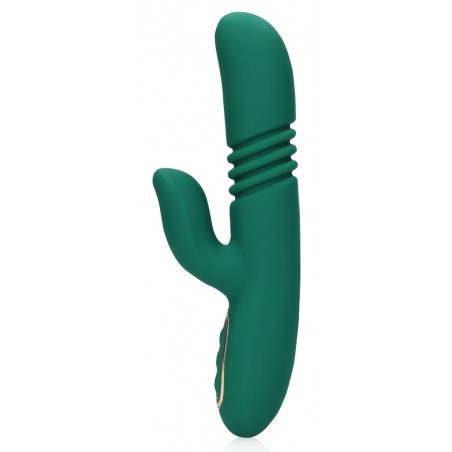 Rabbit Chauffant Et Va-Et-Vient Thrustie Vert - Rechargeable - 11 cm / Ø 3,5 cm - Loveline