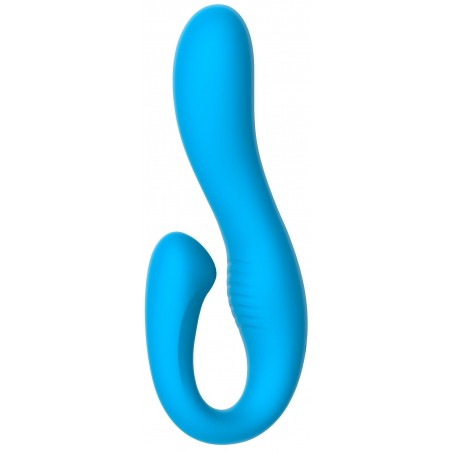Rabbit The Skyler Bleu - Incurvé - Flexible - Waterproof - Rechargeable - 10 cm / Ø 3,2 cm - Toyjoy