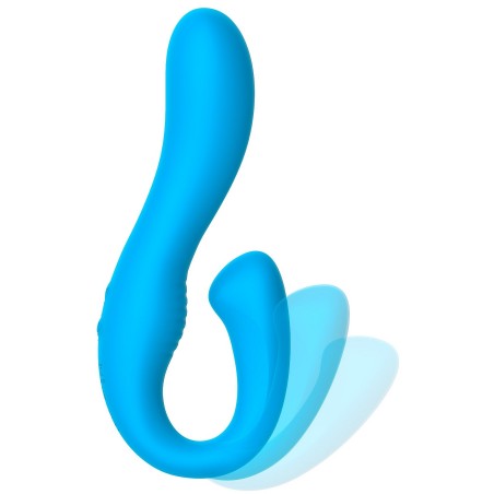 Rabbit The Skyler Bleu - Incurvé - Flexible - Waterproof - Rechargeable - 10 cm / Ø 3,2 cm - Toyjoy