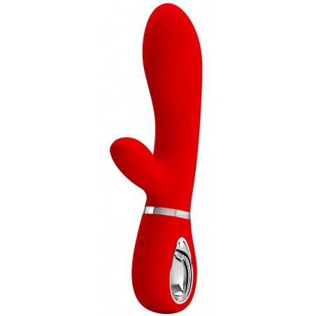 Rabbit Vibrant - Thomas Rouge - Ergonomique - Waterproof - Rechargeable - 11 cm / Ø 3,8 cm - Pretty Love