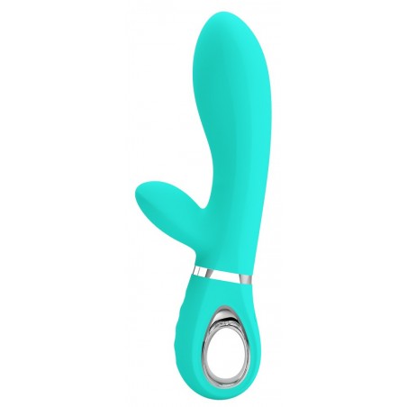 Rabbit Vibrant - Thomas Turquoise - Ergonomique - Waterproof - Rechargeable - 11 cm / Ø 3,8 cm - Pretty Love