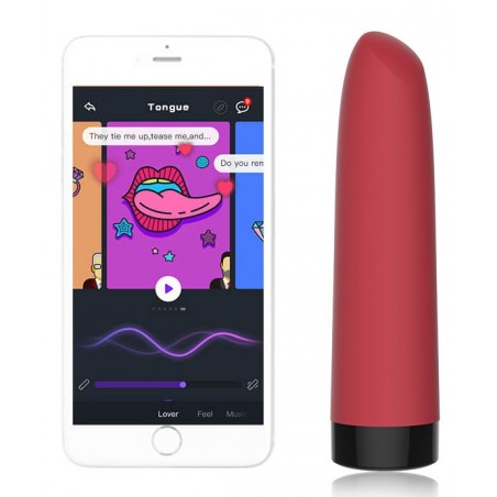 Stimulateur Clitoridien Vibrant Awaken Rouge - Connecté - Waterproof - Rechargeable - 9,5 cm / 2,4 cm - Magic Motion