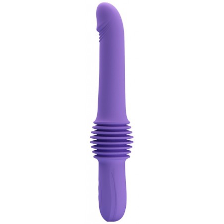 Gode Vibrant Pazuzu Violet - Fonction Va-Et-Vient - Vaginal Ou Anal - Etanche - USB - De 15 A 22 cm / Ø 3,5 cm - Pretty Love