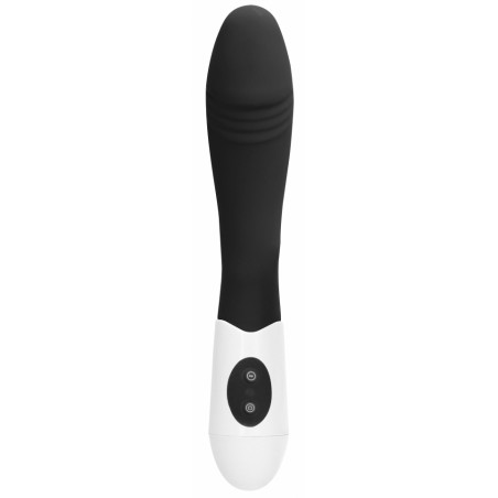 Vibromasseur - Ribbed Vibrator Noir Et Blanc - Semi Réaliste - Texturé - 12 cm / Ø 3,7 cm - GC
