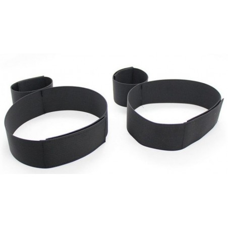 Accessoire D'attache Des Poignets De 25 cm Aux Cuisses De 65 cm - Nylon Noir - Generique