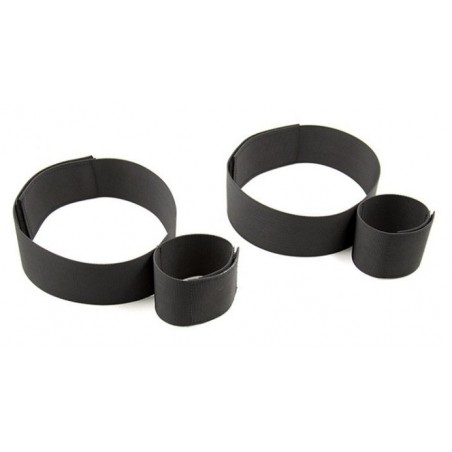 Accessoire D'attache Des Poignets De 25 cm Aux Cuisses De 65 cm - Nylon Noir - Generique