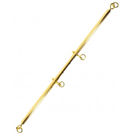 Barre d'Ecartement En Métal Doré - Réglable De 60 à 104 cm - 1 Paire De Menottes Chevilles Ajustables Par Scratch Rouge - Taboom
