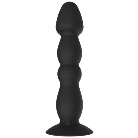 Plug Anal A Ventouse Vibrant Veez Noir - 4 Boules - Waterproof - Rechargeable - 16 cm / Ø De 3 A 3,5 cm - Toy Joy
