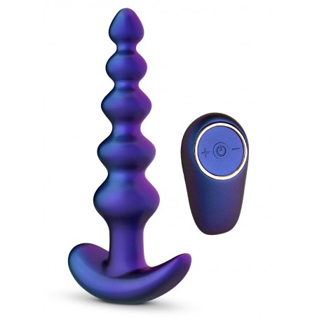 Plug Anal Vibrant Galaxy Force 5 Boules Violet Métallisé - Télécommandé - Etanche - Rechargeable - 12,5 cm / Ø 3,5 cm - Hueman