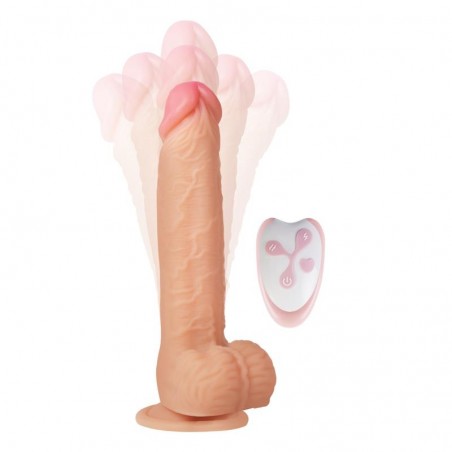 Gode Cesur A Ventouse - Vibration/Rotation/Va-et-Vient - Télécommandé - Etanche - Rechargeable - 18 cm / Ø 4 cm - Intoyou