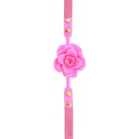 Bâillon Boule Percée Malibu Rose Ø 4 cm - Sangle Ajustable Simili Cuir De 46 à 56 cm - Taboom