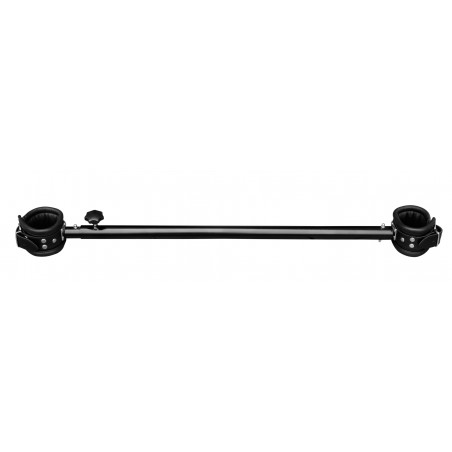 Barre En Acier Pour Poignets Ou Chevilles De 50 cm A 70 cm - 2 Menottes En Cuir Véritable Ajustables Et Rembourrées - The Red