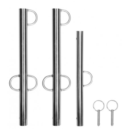 Barre D'Attaches En Métal Spreaderhooks Pour Poignets Ou Chevilles En 3 Parties - 5 Anneaux - 76 cm - Ouch