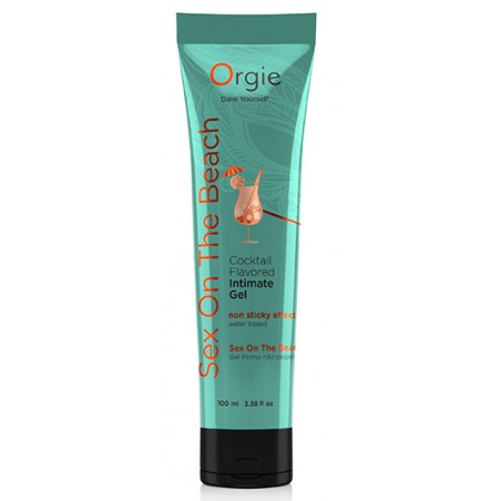 Lubrifiant A Base D'Eau Cocktail Sex On The Beach - Comestible - Saveur Pêche/Vodka/Orange/Canneberge - 100 Ml - Orgie