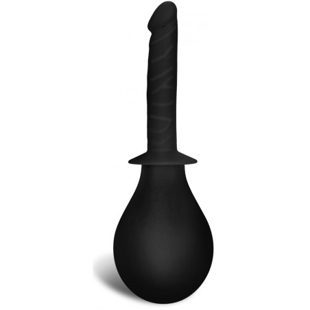 Poire De Lavement Anal Noir - Embout Forme De Pénis Flexible A Trous - 235 Ml - 12,5 cm / Ø 2,3 cm - Lovetoy