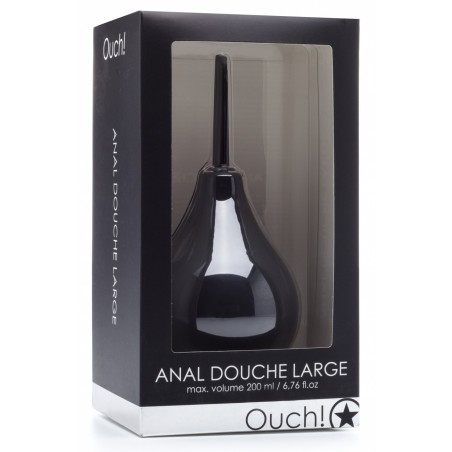 Poire De Lavement Anal Large Noir - Embout Droit - 200 Ml - 5,5 cm / Ø 0,8 cm - Ouch