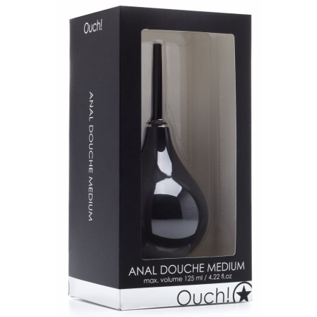 Poire De Lavement Anal Médium Noir - Embout Droit - 125 Ml - 5,5 cm / Ø 0,8 cm - Ouch