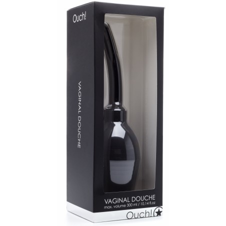 Poire De Lavement Anal Curve Noir - Embout Courbé A Trous - 300 Ml - 12 cm / Ø 1,8 cm - Ouch