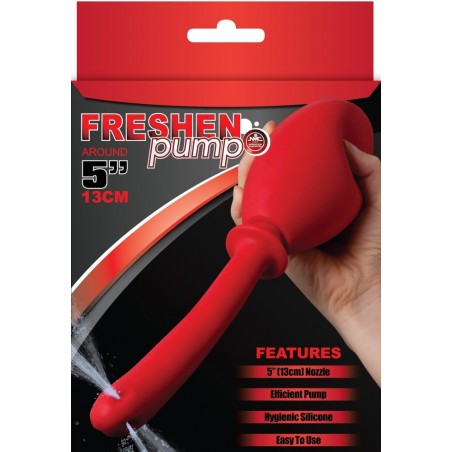 Poire De Lavement Anal Fresh Tube - Silicone Rouge - Embout Flexible A Trous - 275 Ml - 13 cm / Ø 2,2 cm - NMC