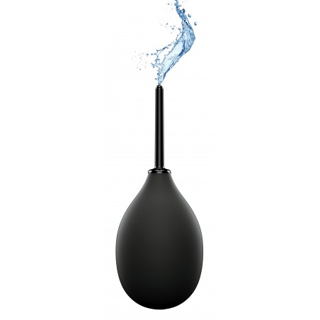 Poire De Lavement Anal Ergoflo Impluse - Silicone Noir - Embout Droit - 300 Ml - 5,5 cm / Ø 0,8 cm - Perfect Fit