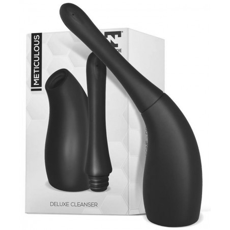Poire De Lavement Anal Meticulous - Silicone Noir - Embout Incurvé A Trous - 180 Ml - 12 cm / Ø 2 cm - TardeNoche