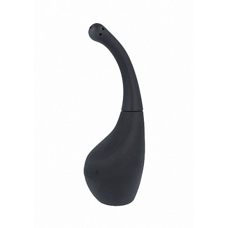 Poire De Lavement Anal Douche Pro - Silicone Noir - Embout Incurvé A Trous - 330 Ml - 13 cm / Ø 2 cm - Nexus