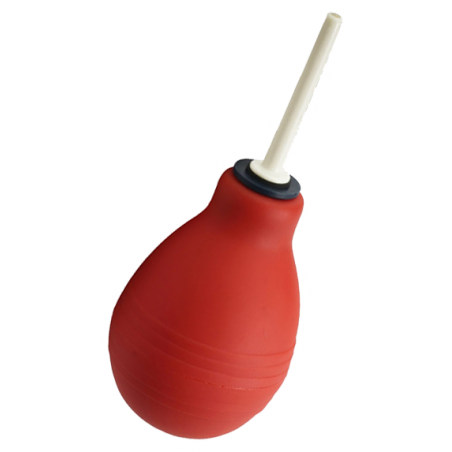 Poire De Lavement Anal Enema Bulb - Silicone Rouge - Embout Droit - 236 Ml - 6,5 cm / Ø 0,8 cm - Clean Strem