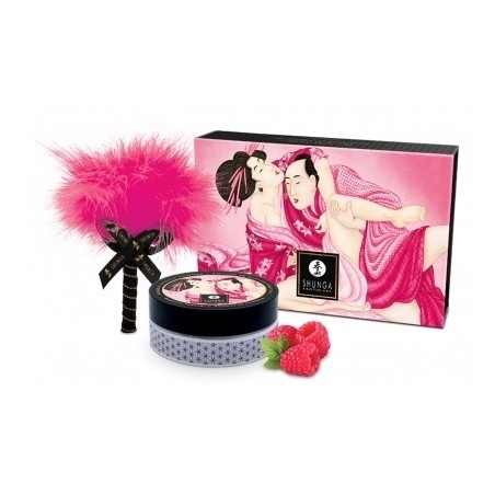Poudre De Corps Délectable Et Son Plumeau - Émotion De Framboise - 75 Gr - Shunga