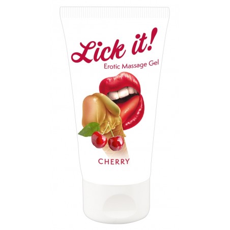 Lubrifiant A Base D'eau Comestible Et Huile De Massage Vegan - Goût Cerise - 50 ML - Lick It
