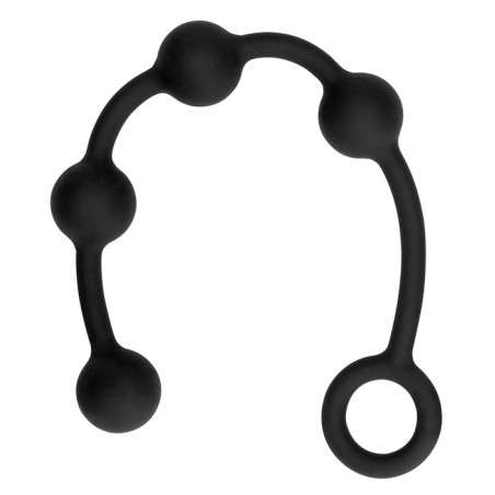Chapelet Anal - Chapballs Small - 4 Boules - Silicone Noir Flexible - 29 Cm / Ø 2,7 Cm - Ouch