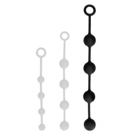 Chapelet Anal - Chapballs Large - 4 Boules - Silicone Noir Flexible - 46 Cm / Ø 4,7 Cm - Ouch