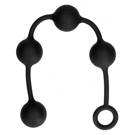 Chapelet Anal - Chapballs Large - 4 Boules - Silicone Noir Flexible - 46 Cm / Ø 4,7 Cm - Ouch