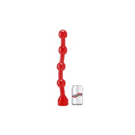 Chapelet Anal - Concoly - 4 Boules - Vinyle Rouge Flexible - 42 Cm / Ø De 2,5 A 5,5 Cm - Red Pearl