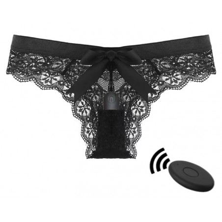 Culotte Vibrante En Dentelle Bullepantie Noire - Stimulateur Clitoridien - Télécommandé - USB - Waterproof - Joy Jewels