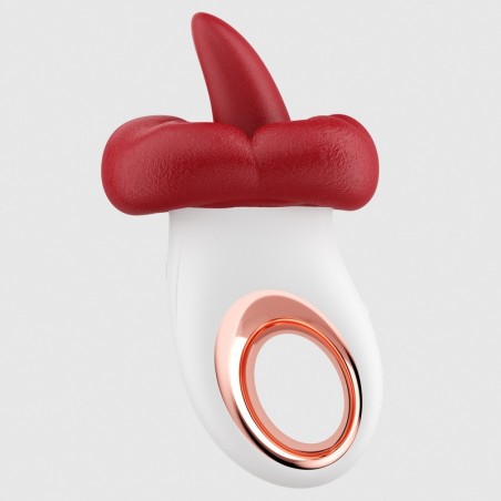 Stimulateur Clitoridien Langue - Realmouth Rouge Et Blanc - Forme De Bouche - Rechargeable - 15 cm / 7 cm - My Play Toys