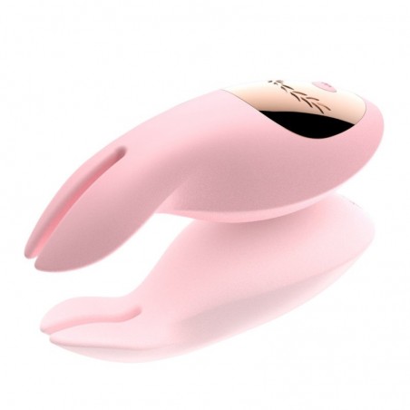Stimulateur de clitoridien 2 Têtes Bunny Love Rose - Rechargeable - 13 cm - Mr Play Toys