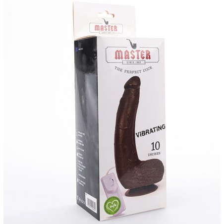 Gode Vibrant Master Marron - Gland Saillant - Télécommande Filaire - Ventouse/Harnais - 17 cm / Ø De 4 A 6 cm - GA