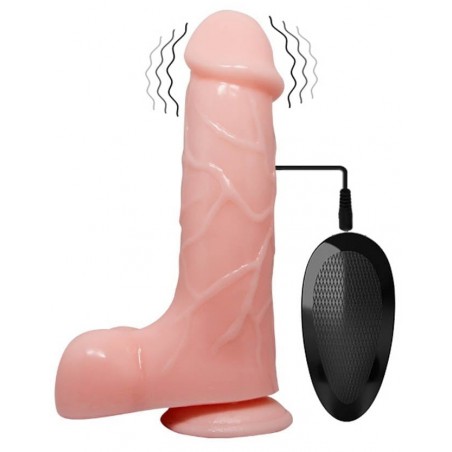Gode Vibrant Nicky Chair - Gland Décalotté - Télécommande Filaire - Ventouse/Harnais - 15 cm / Ø 4,5 cm - Baile