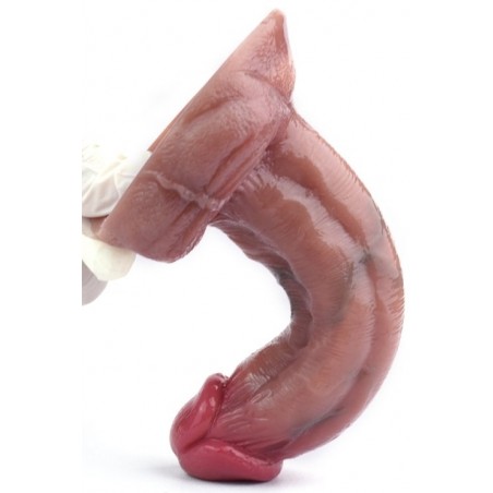 Gode Vibrant Skinnier Anto A Ventouse Marron - Télécommandé - Etanche - Rechargeable - 12 cm / Ø 3,5 cm - RealCockz