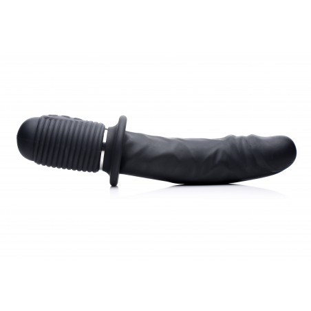 Gode A Percussions Avec Poignée Power Pounder Noir - Anal Ou Vaginal - Etanche - Rechargeable - 17 cm / Ø 4,5 cm - Master Series