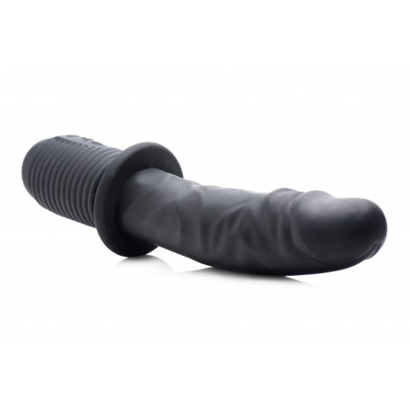 Gode A Percussions Avec Poignée Power Pounder Noir - Anal Ou Vaginal - Etanche - Rechargeable - 17 cm / Ø 4,5 cm - Master Series
