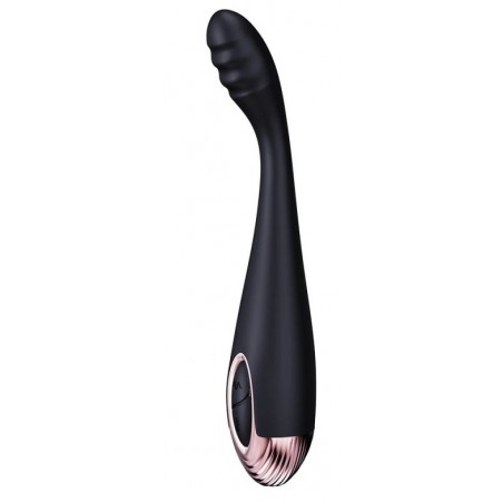 Vibromasseur Multifonctions Chauffant - Milly Noir - Point G / Clitoridien / Anal - Rechargeable - 14 cm / Ø 2,4 cm - AnalTech