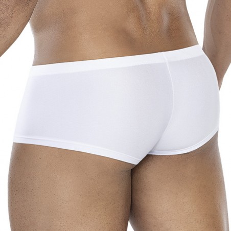 Boxer Court Hipster - Blanc Satiné - Confortable Et Extensible - Tailles : S / M / L / XL - Cut4Men