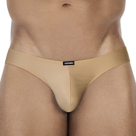 Slip Micro - Beige Satiné - Confortable Et Extensible - Tailles : S / M / L / XL - Cut4Men