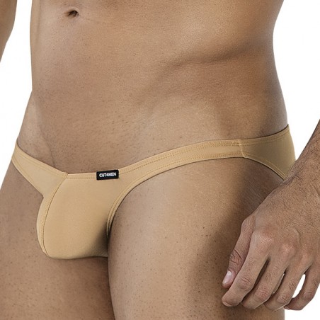 Mini Slip Low Rise Bulge - Beige Satiné - Confortable Et Extensible - Tailles : S / M / L / XL - Cut4Men