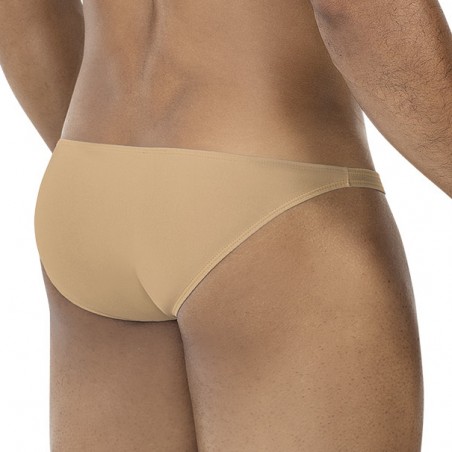 Mini Slip Low Rise Bulge - Beige Satiné - Confortable Et Extensible - Tailles : S / M / L / XL - Cut4Men