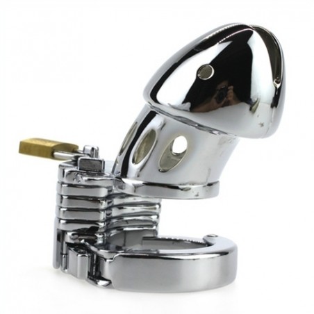 Cage De Chasteté En Métal Modula - Anneau : 4,5 cm - Cadenas/Clés - 400 GR - 9 Cm / Ø 3,5 Cm - Fukr